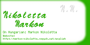 nikoletta markon business card